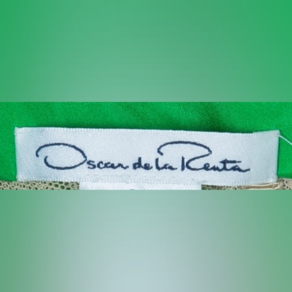 $3,900 OSCAR DE LA RENTA SILK GREEN ONE SHOULDER RUNWAY DRESS US 4 S - Picture 7 of 8